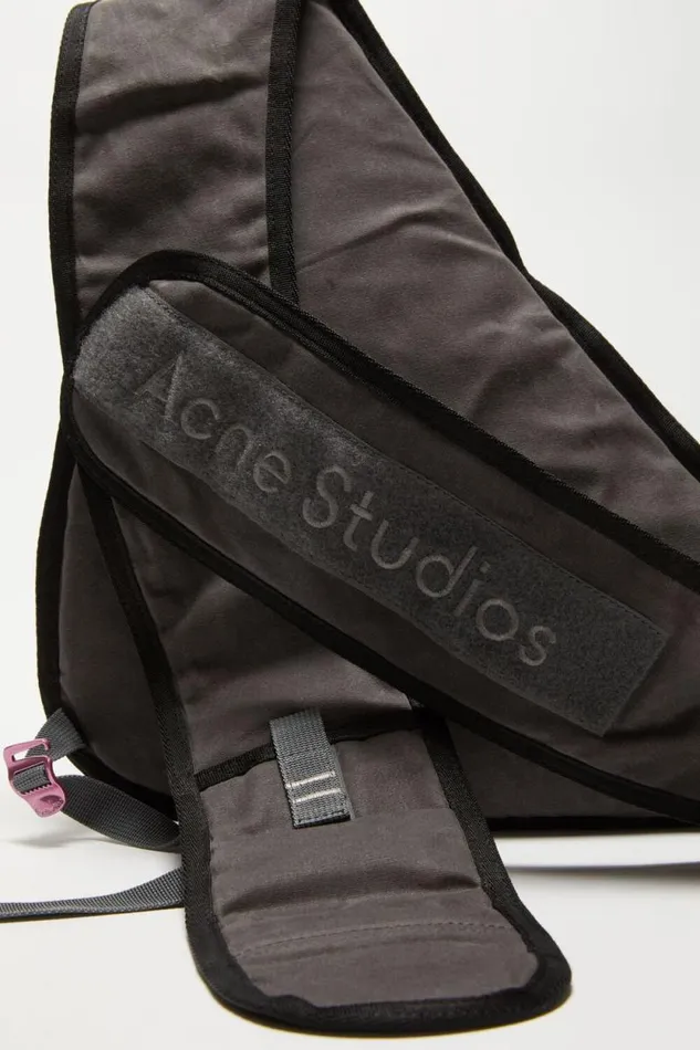 Acne Studios Sling Backpack Greyblack Woman Bags