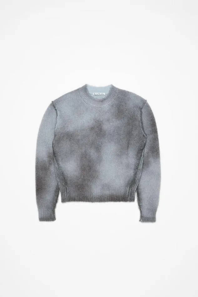 Acne Studios Sprayed Knit Jumper Anthracite Grey Woman Knitwear