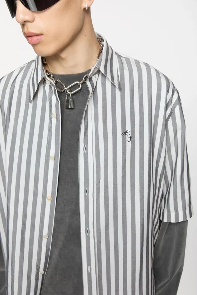 Acne Studios Stripe Buttonup Shirt Blackwhite Man Shirts