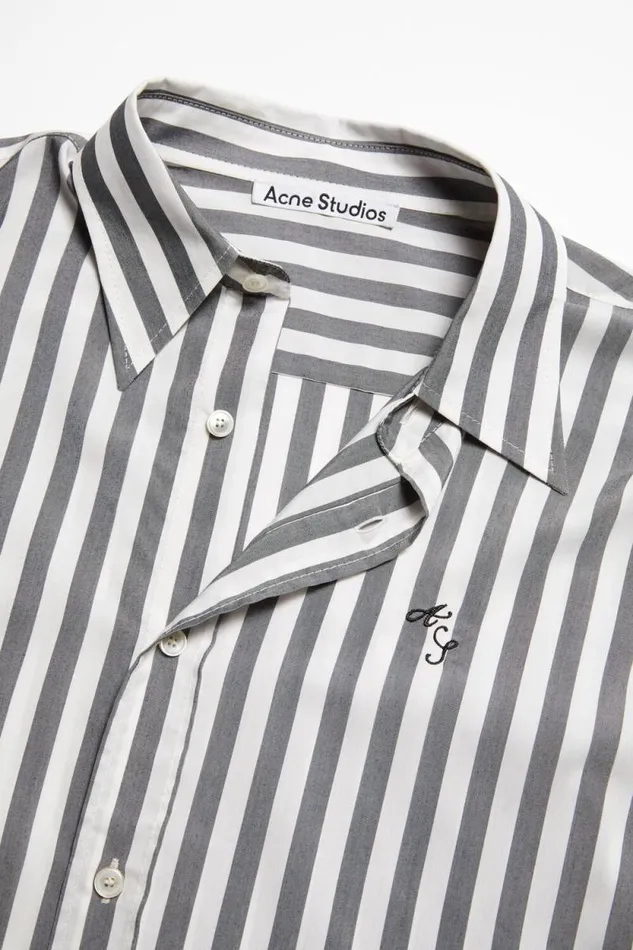 Acne Studios Stripe Buttonup Shirt Blackwhite Man Shirts
