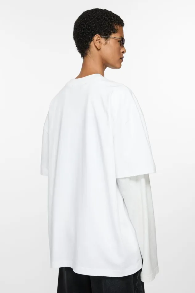 Acne Studios Tshirt Logo 8211 Relaxed Unisex Fit Optic White Woman Tshirts