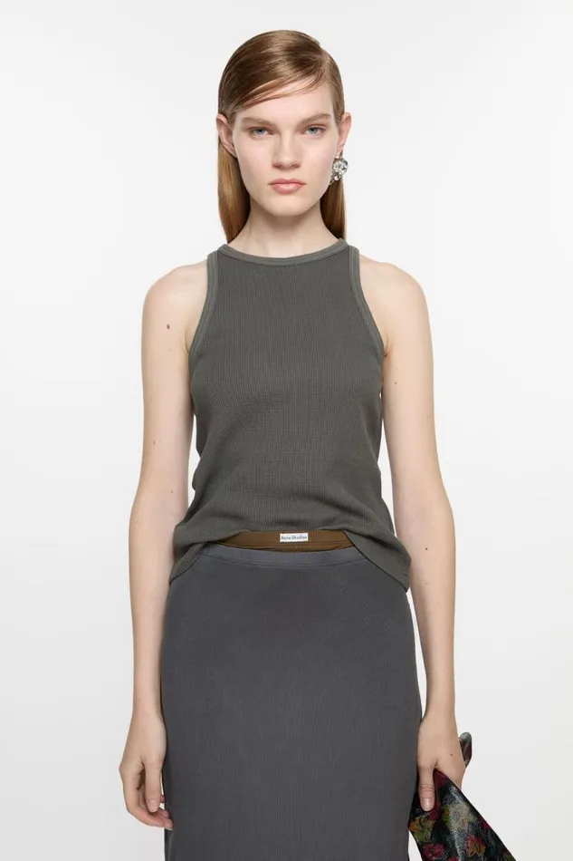 Acne Studios Tank Top 8211 Fitted Unisex Fit Faded Grey Woman Tshirts