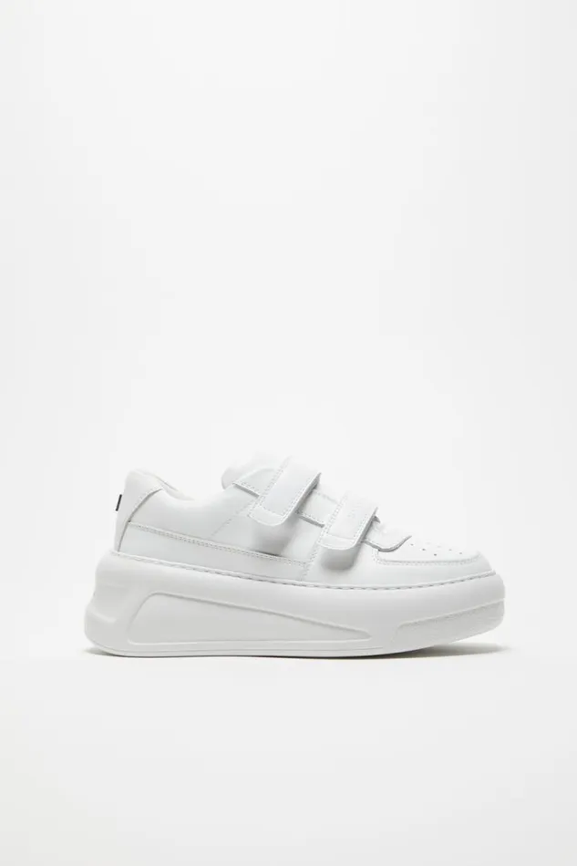 Acne Studios Velcro Strap Platform Sneakers Optic Whiteoptic White Woman Shoes