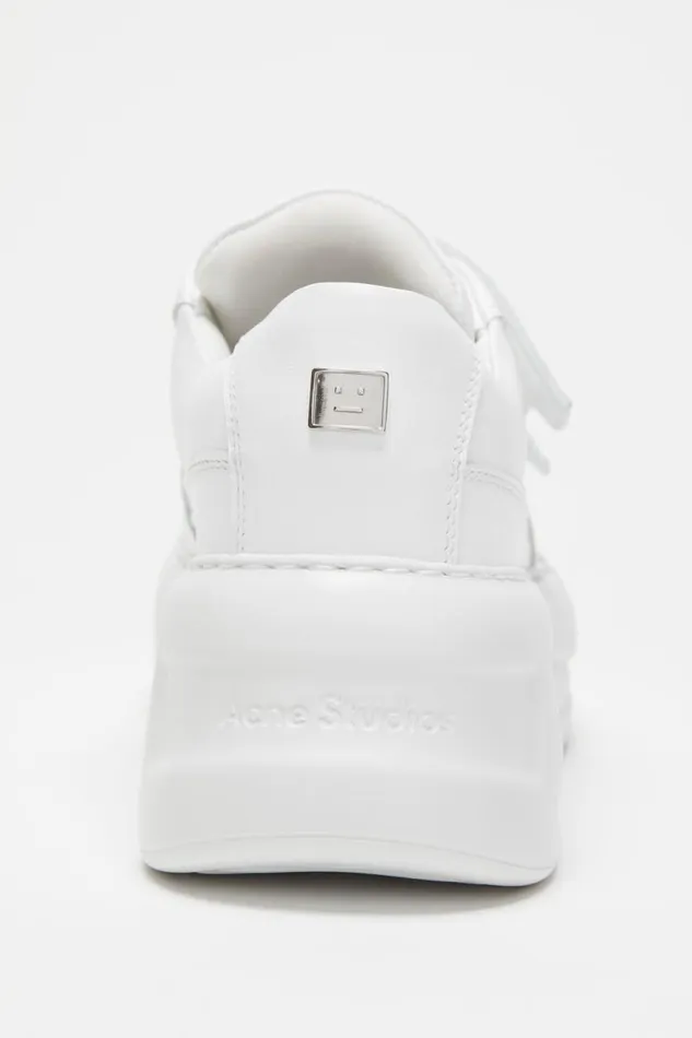 Acne Studios Velcro Strap Platform Sneakers Optic Whiteoptic White Woman Shoes