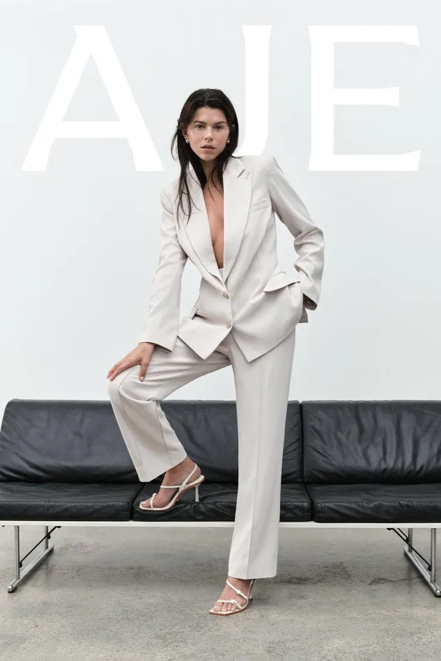 Aje Blazers Jackets and Coats Caterina Crepe Jacket Sandstone 8211 Women