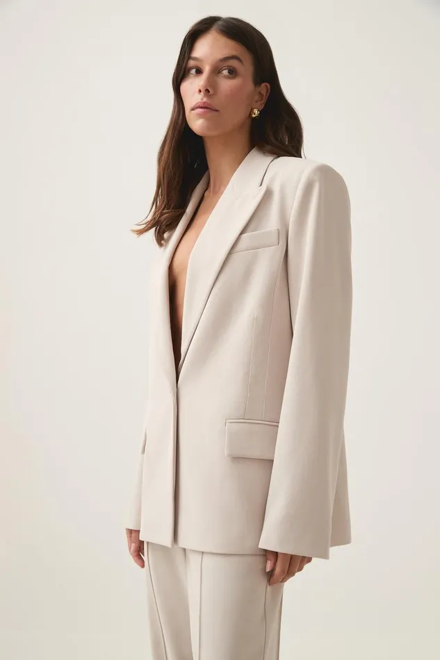 Aje Blazers Jackets and Coats Caterina Crepe Jacket Sandstone 8211 Women