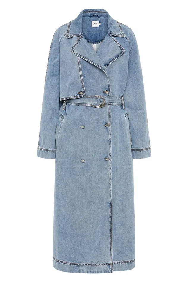 Aje Blazers Jackets and Coats Zariah Denim Trench Sky Wash 8211 Women