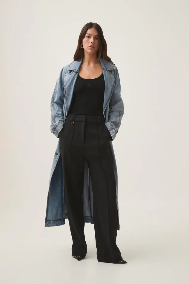 Aje Blazers Jackets and Coats Zariah Denim Trench Sky Wash 8211 Women