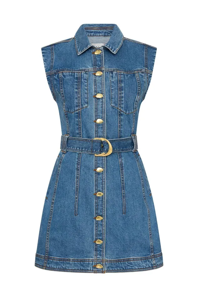 Aje Denim Darcie Denim Mini Dress 90039s Wash 8211 Women