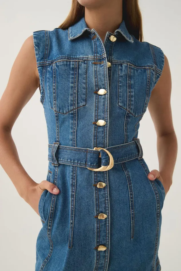Aje Denim Darcie Denim Mini Dress 90039s Wash 8211 Women