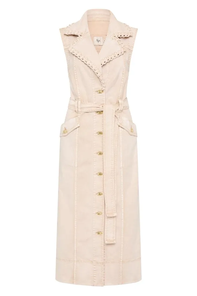 Aje Denim Lorah Denim Midi Dress Sand 8211 Women Aje Denim Lorah Denim Midi Dress Sand 8211 Women