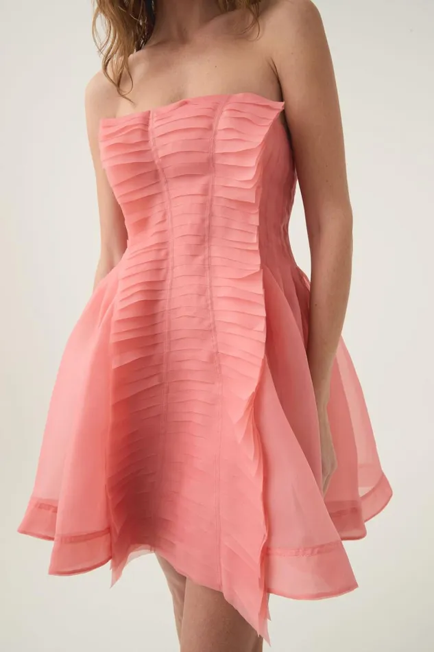 Aje Dresses Astrid Strapless Mini Dress Washed Coral 8211 Women Aje Dresses Astrid Strapless Mini Dress Washed Coral 8211 Women