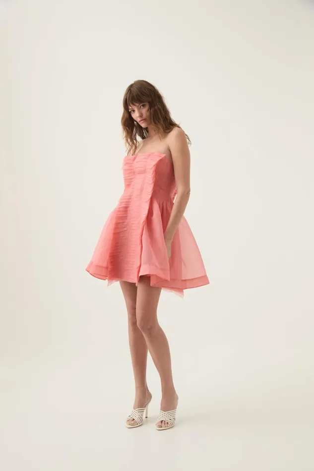 Aje Dresses Astrid Strapless Mini Dress Washed Coral 8211 Women Aje Dresses Astrid Strapless Mini Dress Washed Coral 8211 Women