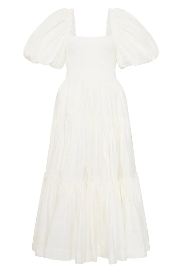 Aje Dresses Casa Puff Sleeve Midi Dress Ivory 8211 Women Aje Dresses Casa Puff Sleeve Midi Dress Ivory 8211 Women