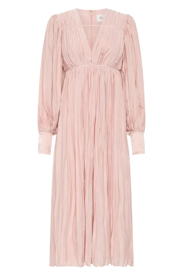 Aje Dresses Catalyst Pleated Midi Dress Blush Pink 8211 Women Aje Dresses Catalyst Pleated Midi Dress Blush Pink 8211 Women