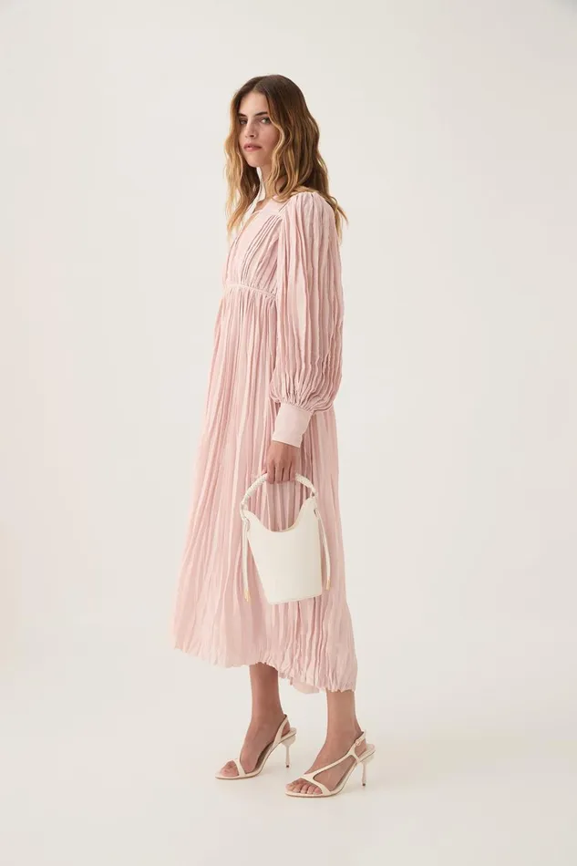 Aje Dresses Catalyst Pleated Midi Dress Blush Pink 8211 Women Aje Dresses Catalyst Pleated Midi Dress Blush Pink 8211 Women