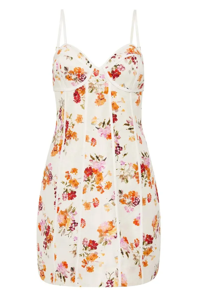 Aje Dresses Cyma Panelled Mini Dress Flora Natura 8211 Women Aje Dresses Cyma Panelled Mini Dress Flora Natura 8211 Women