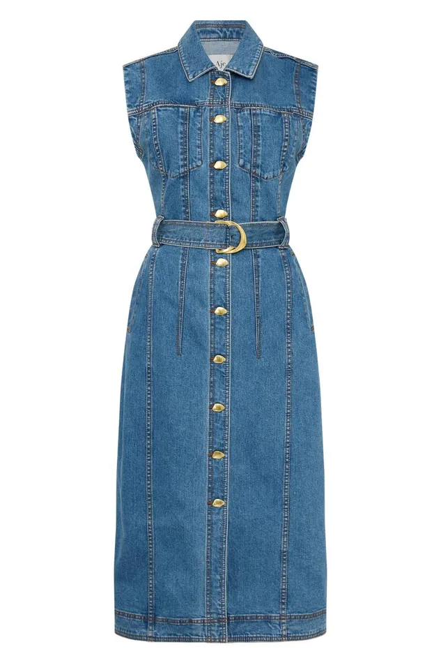 Aje Dresses Darcie Denim Midi Dress 90039s Wash 8211 Women Aje Dresses Darcie Denim Midi Dress 90039s Wash 8211 Women