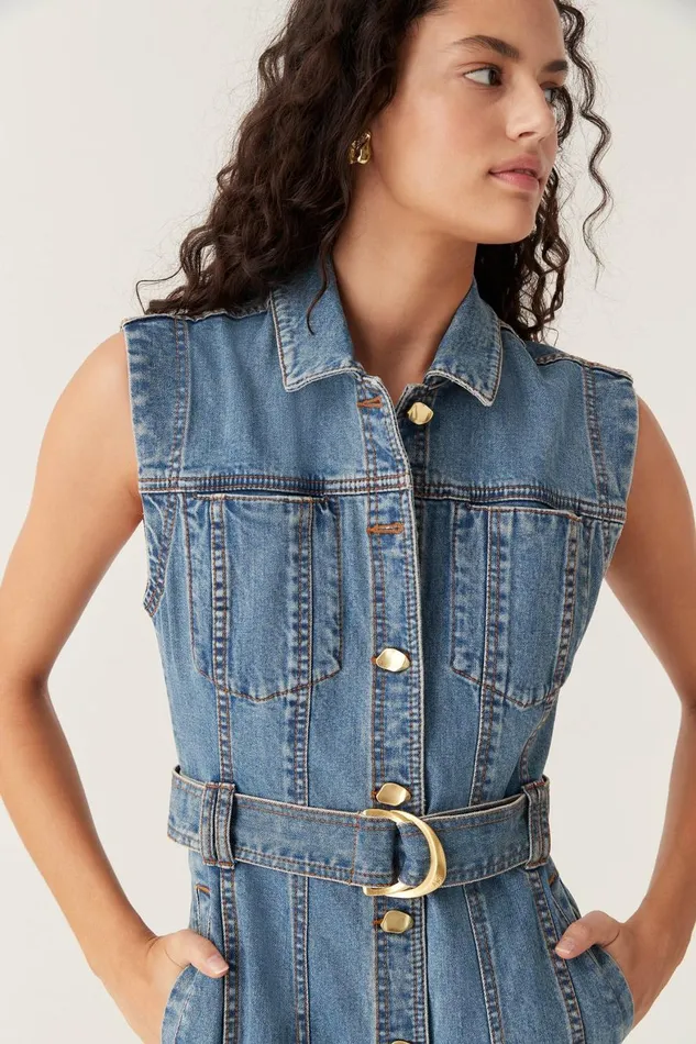Aje Dresses Darcie Denim Midi Dress 90039s Wash 8211 Women Aje Dresses Darcie Denim Midi Dress 90039s Wash 8211 Women