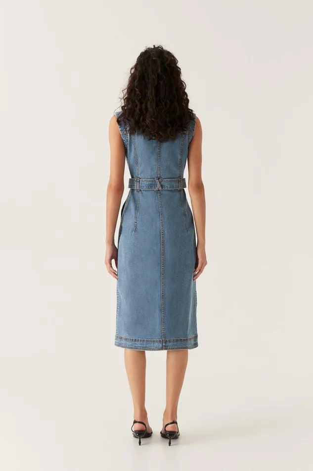 Aje Dresses Darcie Denim Midi Dress 90039s Wash 8211 Women Aje Dresses Darcie Denim Midi Dress 90039s Wash 8211 Women
