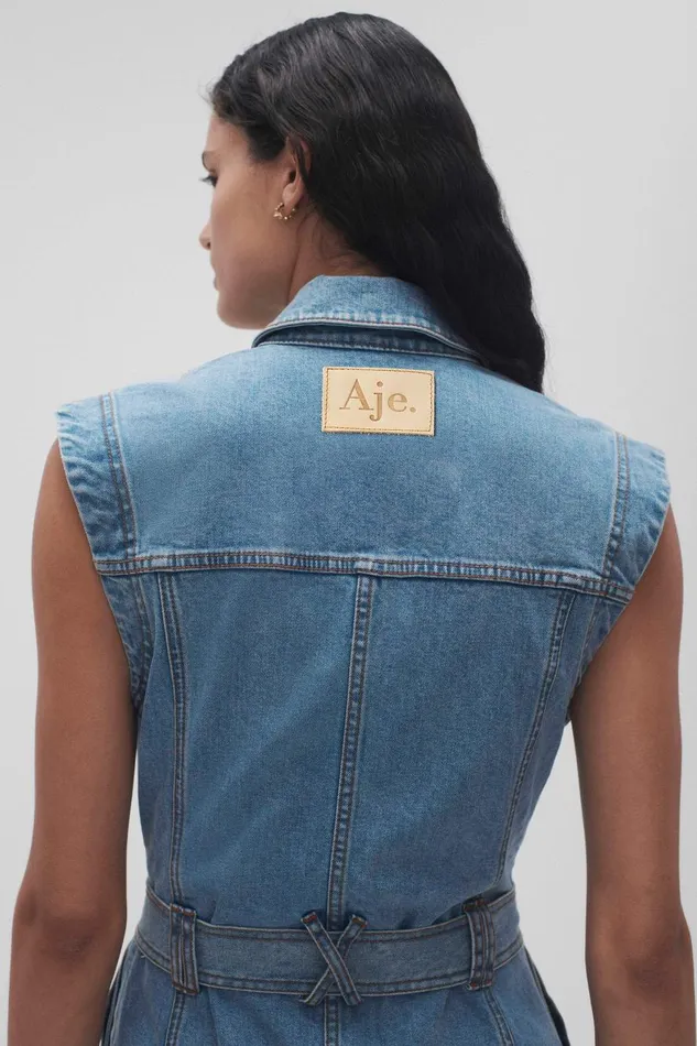 Aje Dresses Darcie Denim Midi Dress 90039s Wash 8211 Women Aje Dresses Darcie Denim Midi Dress 90039s Wash 8211 Women