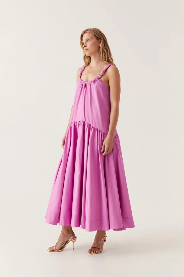 Aje Dresses Flora Midi Dress Muted Fuschia 8211 Women Aje Dresses Flora Midi Dress Muted Fuschia 8211 Women