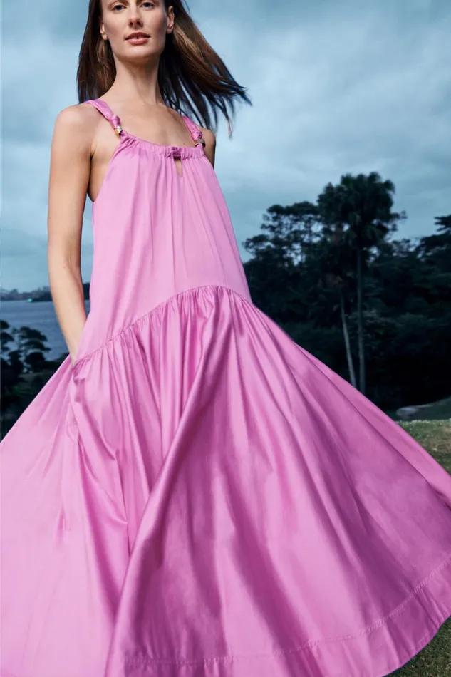 Aje Dresses Flora Midi Dress Muted Fuschia 8211 Women Aje Dresses Flora Midi Dress Muted Fuschia 8211 Women