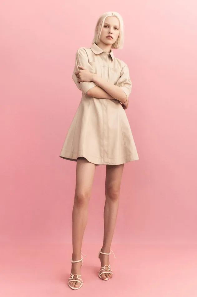 Aje Dresses Flourisher Braided Mini Dress Natural Beige 8211 Women Aje Dresses Flourisher Braided Mini Dress Natural Beige 8211 Women
