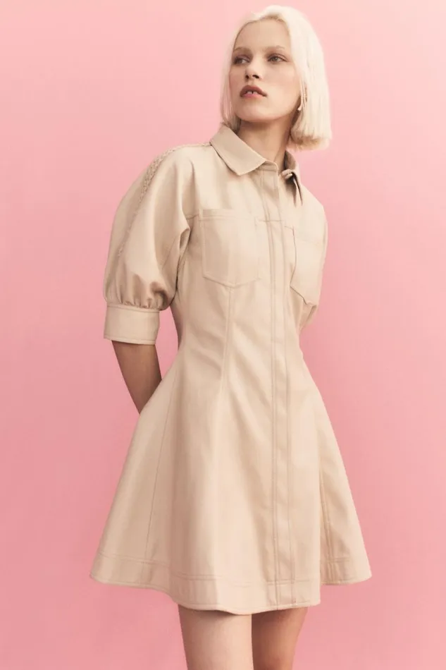Aje Dresses Flourisher Braided Mini Dress Natural Beige 8211 Women Aje Dresses Flourisher Braided Mini Dress Natural Beige 8211 Women
