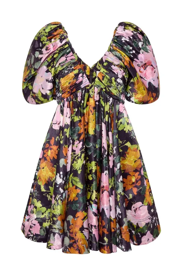Aje Dresses Gabrielle Plunge Mini Dress Midnight Floral 8211 Women Aje Dresses Gabrielle Plunge Mini Dress Midnight Floral 8211 Women