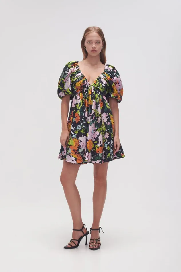 Aje Dresses Gabrielle Plunge Mini Dress Midnight Floral 8211 Women Aje Dresses Gabrielle Plunge Mini Dress Midnight Floral 8211 Women