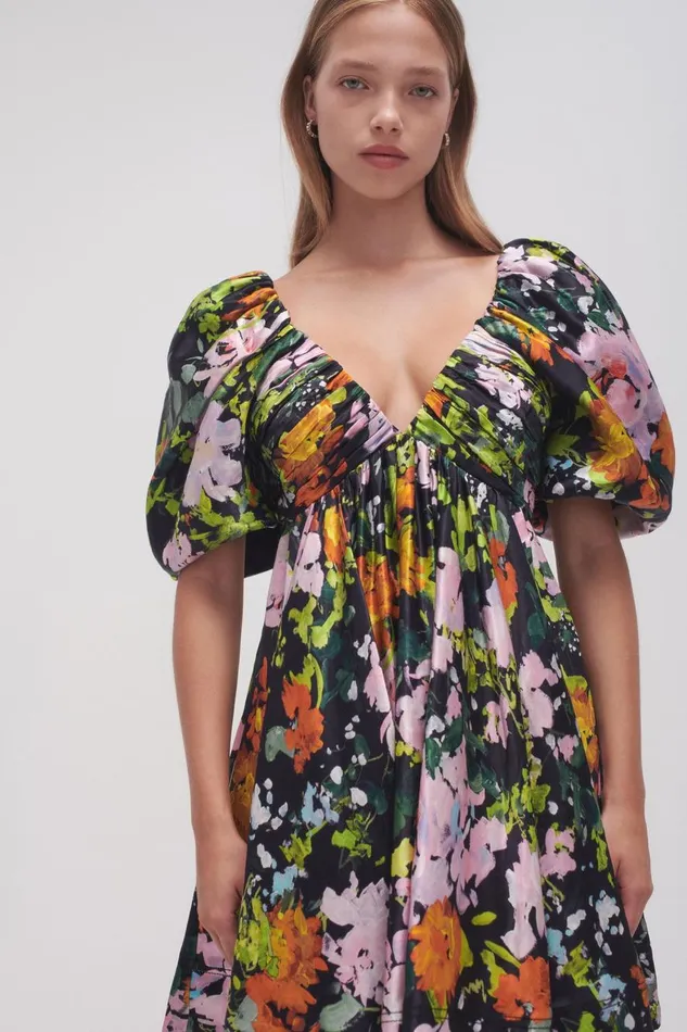 Aje Dresses Gabrielle Plunge Mini Dress Midnight Floral 8211 Women Aje Dresses Gabrielle Plunge Mini Dress Midnight Floral 8211 Women