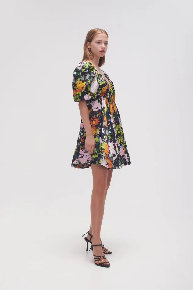 Aje Dresses Gabrielle Plunge Mini Dress Midnight Floral 8211 Women Aje Dresses Gabrielle Plunge Mini Dress Midnight Floral 8211 Women