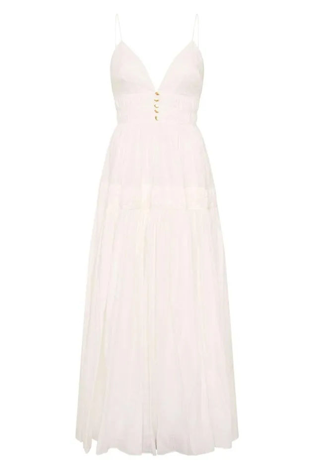 Aje Dresses Grace Tiered Maxi Dress Ivory 8211 Women