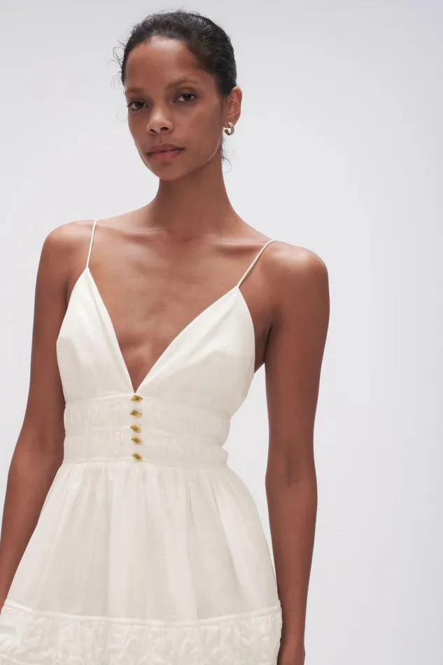 Aje Dresses Grace Tiered Maxi Dress Ivory 8211 Women