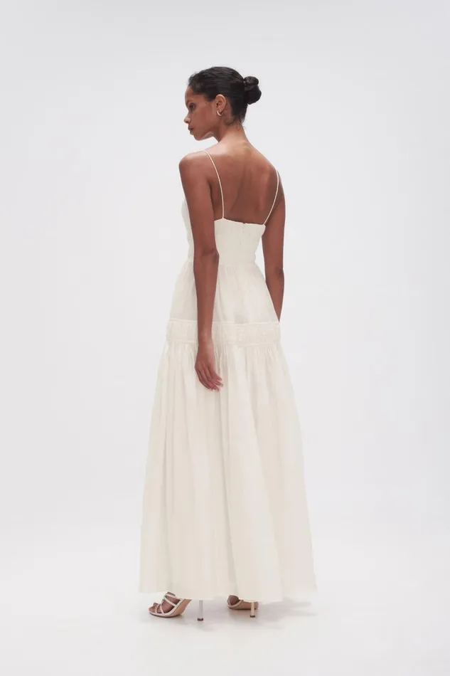 Aje Dresses Grace Tiered Maxi Dress Ivory 8211 Women