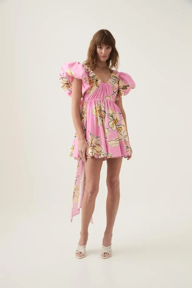 Aje Dresses Gretta Bow Back Mini Dress Pink Hibiscus 8211 Women