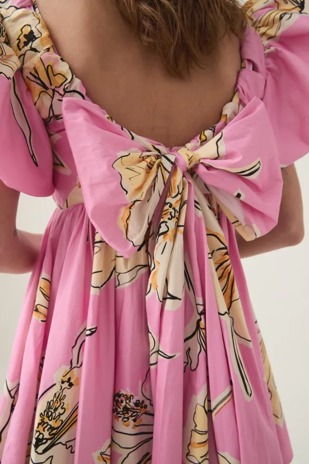 Aje Dresses Gretta Bow Back Mini Dress Pink Hibiscus 8211 Women Aje Dresses Gretta Bow Back Mini Dress Pink Hibiscus 8211 Women