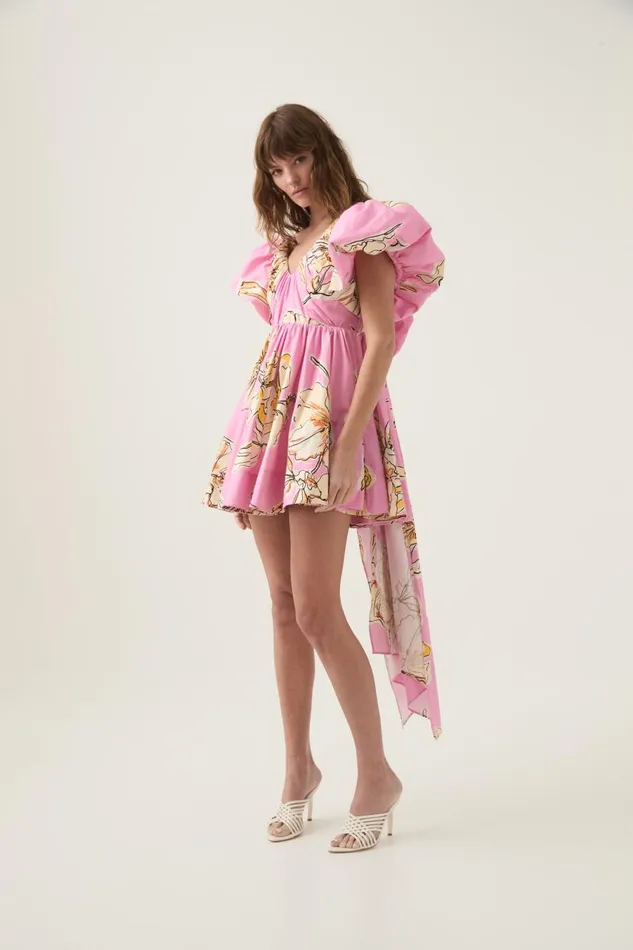 Aje Dresses Gretta Bow Back Mini Dress Pink Hibiscus 8211 Women Aje Dresses Gretta Bow Back Mini Dress Pink Hibiscus 8211 Women