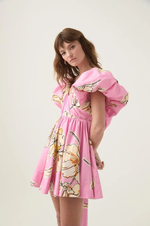Aje Dresses Gretta Bow Back Mini Dress Pink Hibiscus 8211 Women Aje Dresses Gretta Bow Back Mini Dress Pink Hibiscus 8211 Women