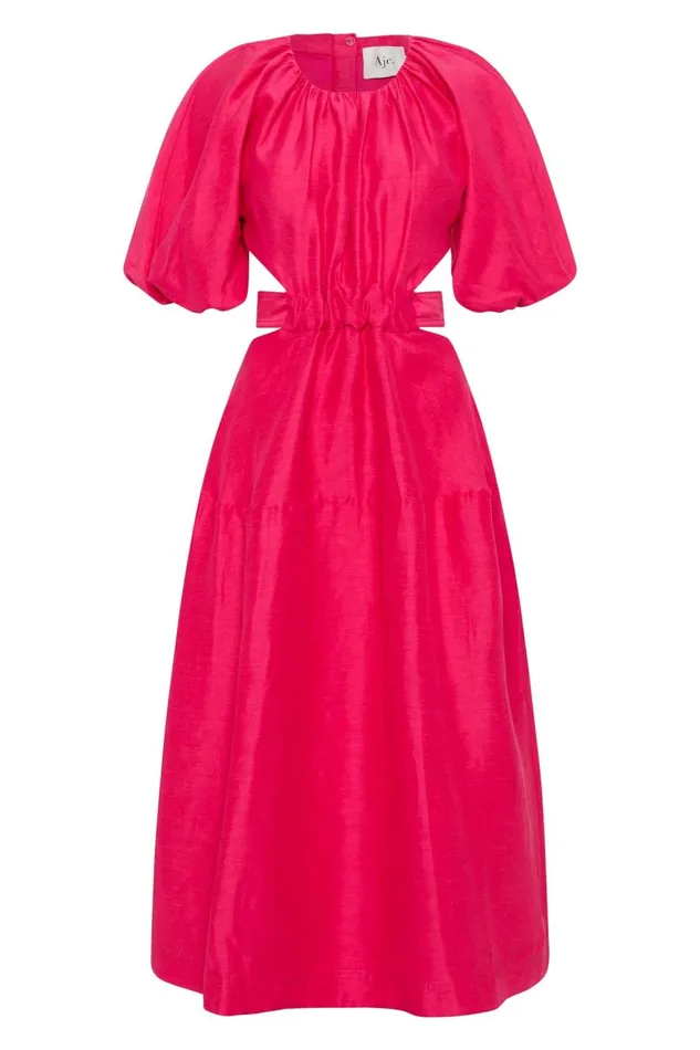 Aje Dresses Mimosa Cutout Midi Dress Hot Pink 8211 Women Aje Dresses Mimosa Cutout Midi Dress Hot Pink 8211 Women