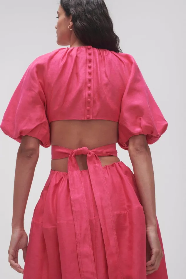 Aje Dresses Mimosa Cutout Midi Dress Hot Pink 8211 Women Aje Dresses Mimosa Cutout Midi Dress Hot Pink 8211 Women