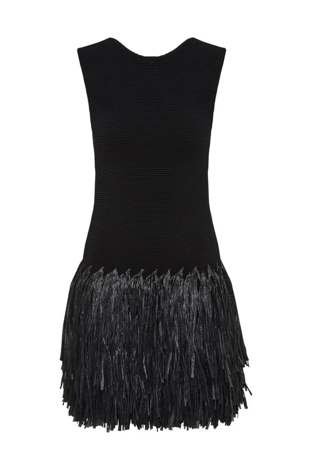 Aje Dresses Rushes Raffia Knit Mini Dress Black 8211 Women Aje Dresses Rushes Raffia Knit Mini Dress Black 8211 Women