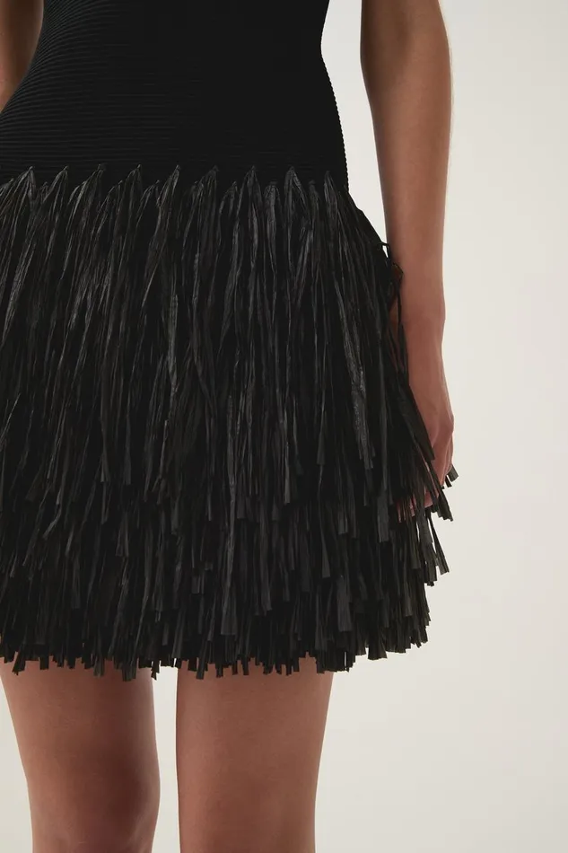 Aje Dresses Rushes Raffia Knit Mini Dress Black 8211 Women Aje Dresses Rushes Raffia Knit Mini Dress Black 8211 Women