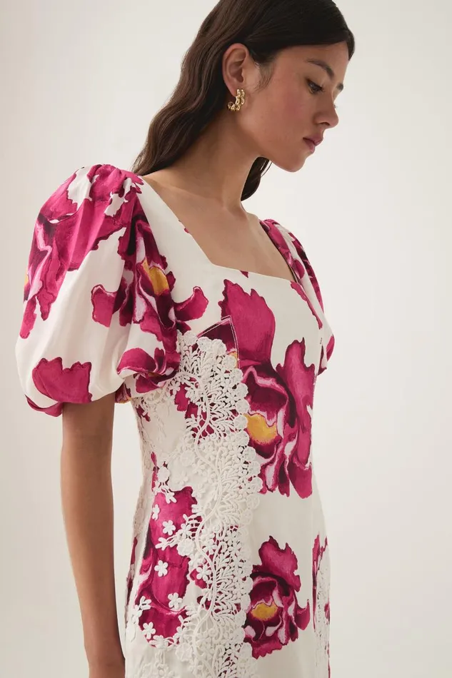 Aje Dresses Solace Lace Trim Mini Dress Boldly Blooming 8211 Women Aje Dresses Solace Lace Trim Mini Dress Boldly Blooming 8211 Women
