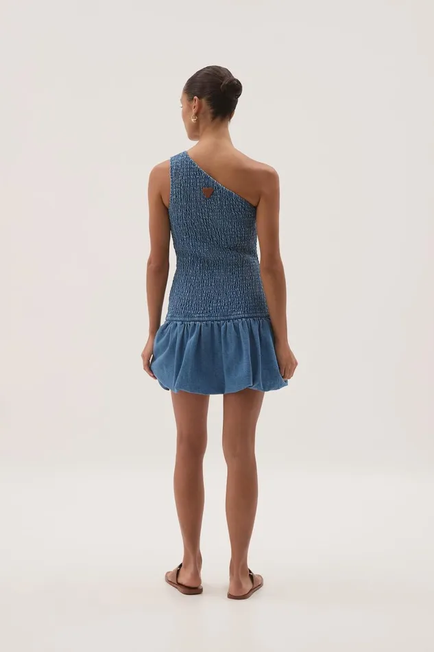 Aje Dresses Sunray One Shoulder Mini Dress Blue Wash 8211 Women Aje Dresses Sunray One Shoulder Mini Dress Blue Wash 8211 Women
