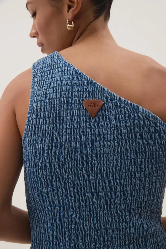 Aje Dresses Sunray One Shoulder Mini Dress Blue Wash 8211 Women Aje Dresses Sunray One Shoulder Mini Dress Blue Wash 8211 Women