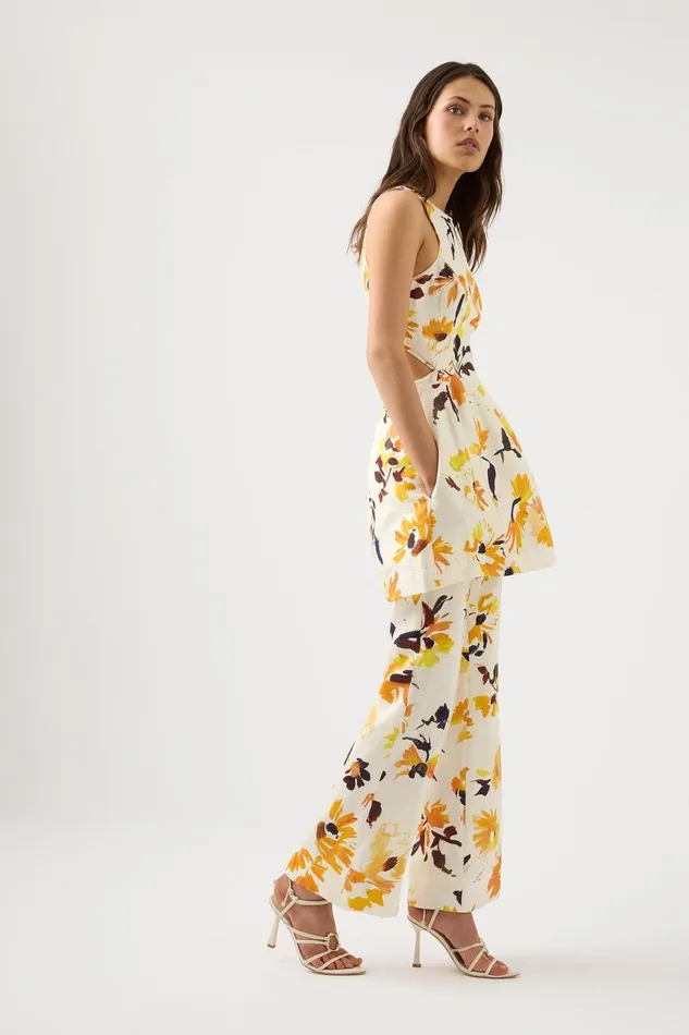 Aje Dresses Tulip Cut Out Mini Dress Pressed Sunflowers 8211 Women Aje Dresses Tulip Cut Out Mini Dress Pressed Sunflowers 8211 Women