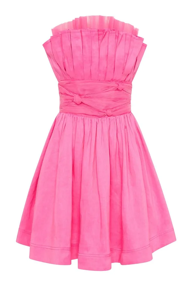 Aje Dresses Whisper Layered Mini Dress Brilliant Pink 8211 Women Aje Dresses Whisper Layered Mini Dress Brilliant Pink 8211 Women