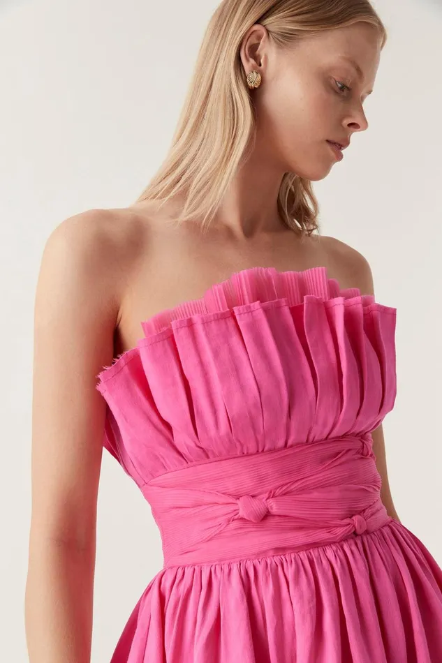 Aje Dresses Whisper Layered Mini Dress Brilliant Pink 8211 Women Aje Dresses Whisper Layered Mini Dress Brilliant Pink 8211 Women